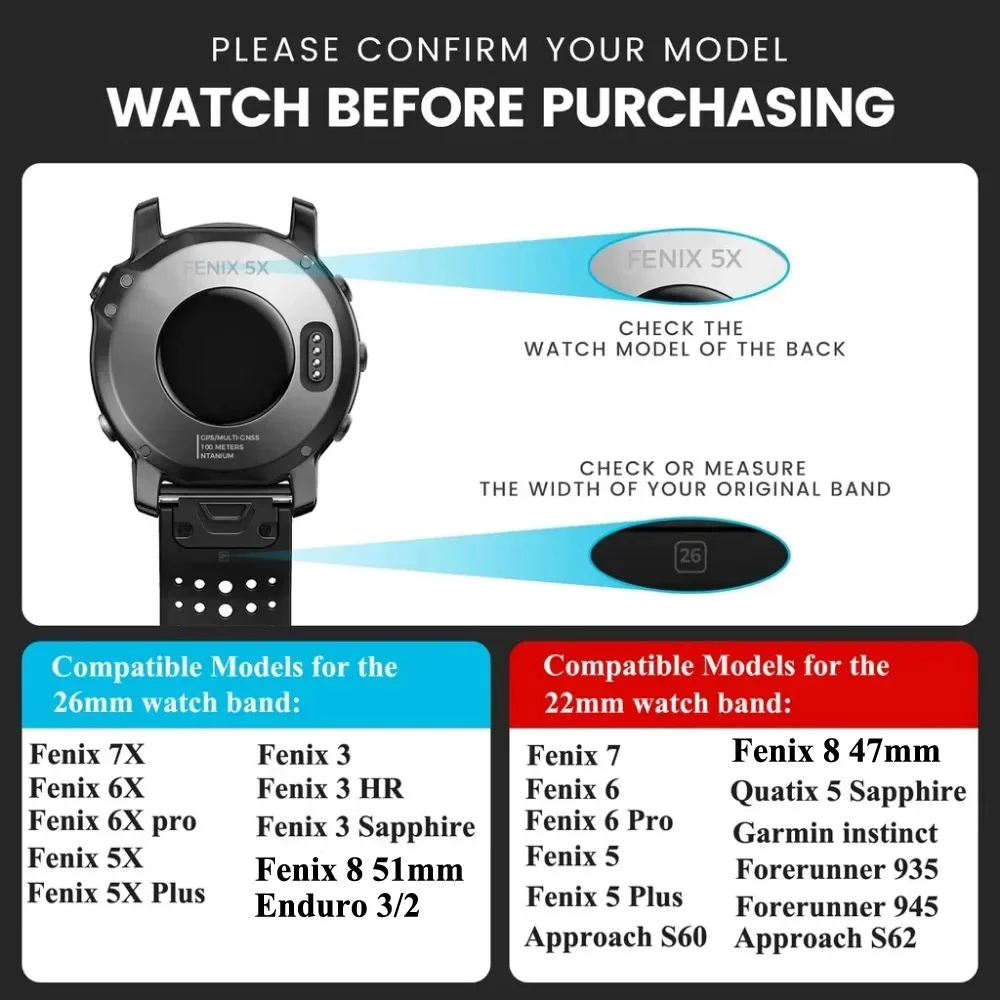 ステンレススチールストラップ Garmin Fenix 8 7 Pro 7X 6X 5X 8X Plus メタルバンド Garmin Tactix 8 9 7 Epix Pro QuickFit 時計バンド用