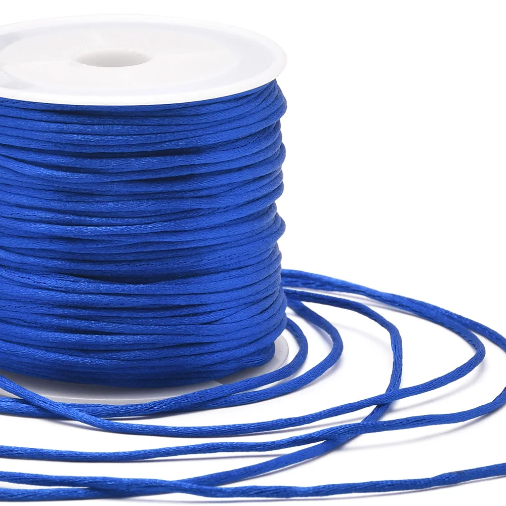 1.5 มม.หัตถกรรมซาติน Rattail สายไฟจากไนลอนสําหรับจีน Knot,Macramé,Trim,เครื่องประดับทํา 24 หลา
