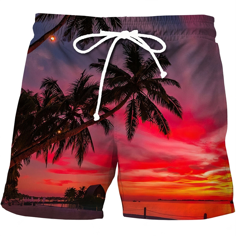 Summer Beach Cute Board Shorts Męski kwiatowy hawajski strój kąpielowy 3D Surfing Duży rozmiar Stroje kąpielowe Spodnie Mężczyźni Kąpielówki Strój kąpielowy