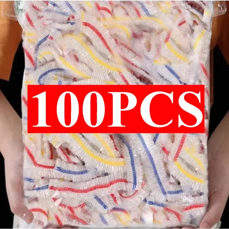 100 Uds cubierta de película adhesiva bolsa adhesiva boca elástica película adhesiva para el hogar cubierta adhesiva desechable colorida cubierta adhesiva alimentos