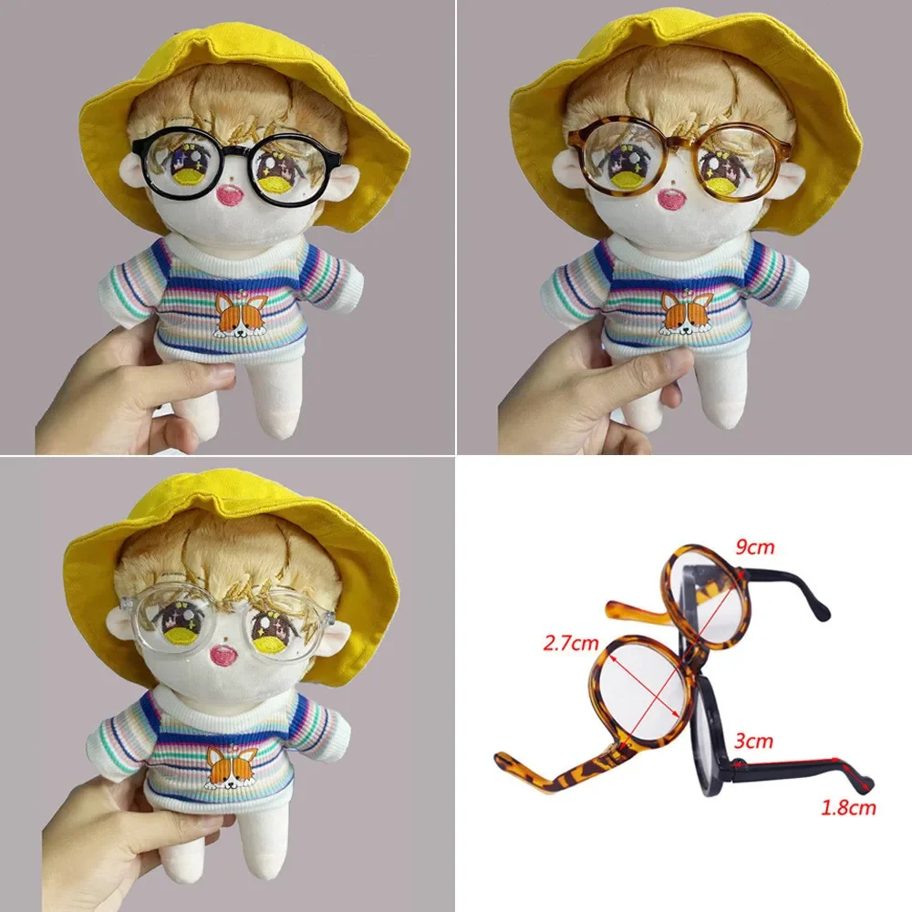 6.5 ซม.9 ซม.แว่นตาพลาสติกโปร่งใสสําหรับ 1/8 1/6 1/3 1/4 BJD สําหรับ Labubu MSD SD Plush สําหรับ EXO ตุ๊กตาแว่นตากันแดด