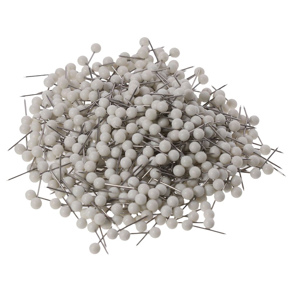 500PCS Round Head Push Pins for Bulletin Board 1/8-Inch White Cork Board Tacks Plastic Map Tacks