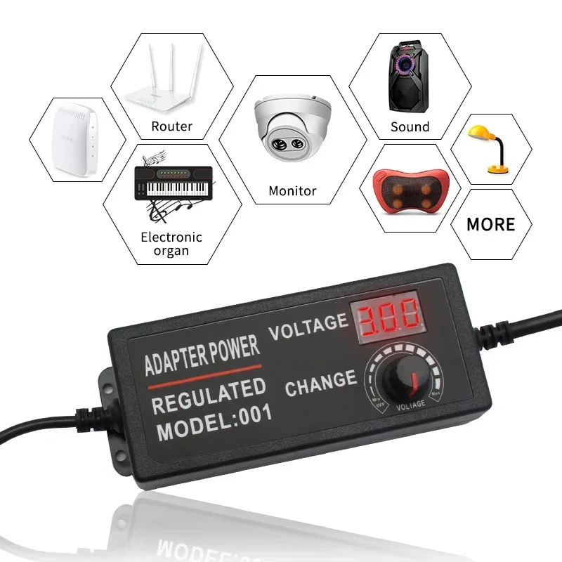 AC Adjustable Power Adapter 1 V-24 V 3 V-36 V 3 V-24 V 24 V-36 V 5 V-12 V 3 V-12 V ต่างๆแรงดันไฟฟ้าแหล่ง DC สําหรับ 2835 5050 5730 LED Strip