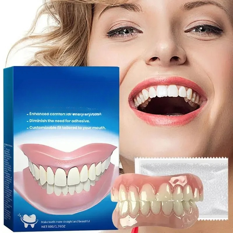 Soft Denture Silicone Kit Upper Lower Set Easy Use Teeth Liners Silicone Liners New Dental Device for Comfortable Fit