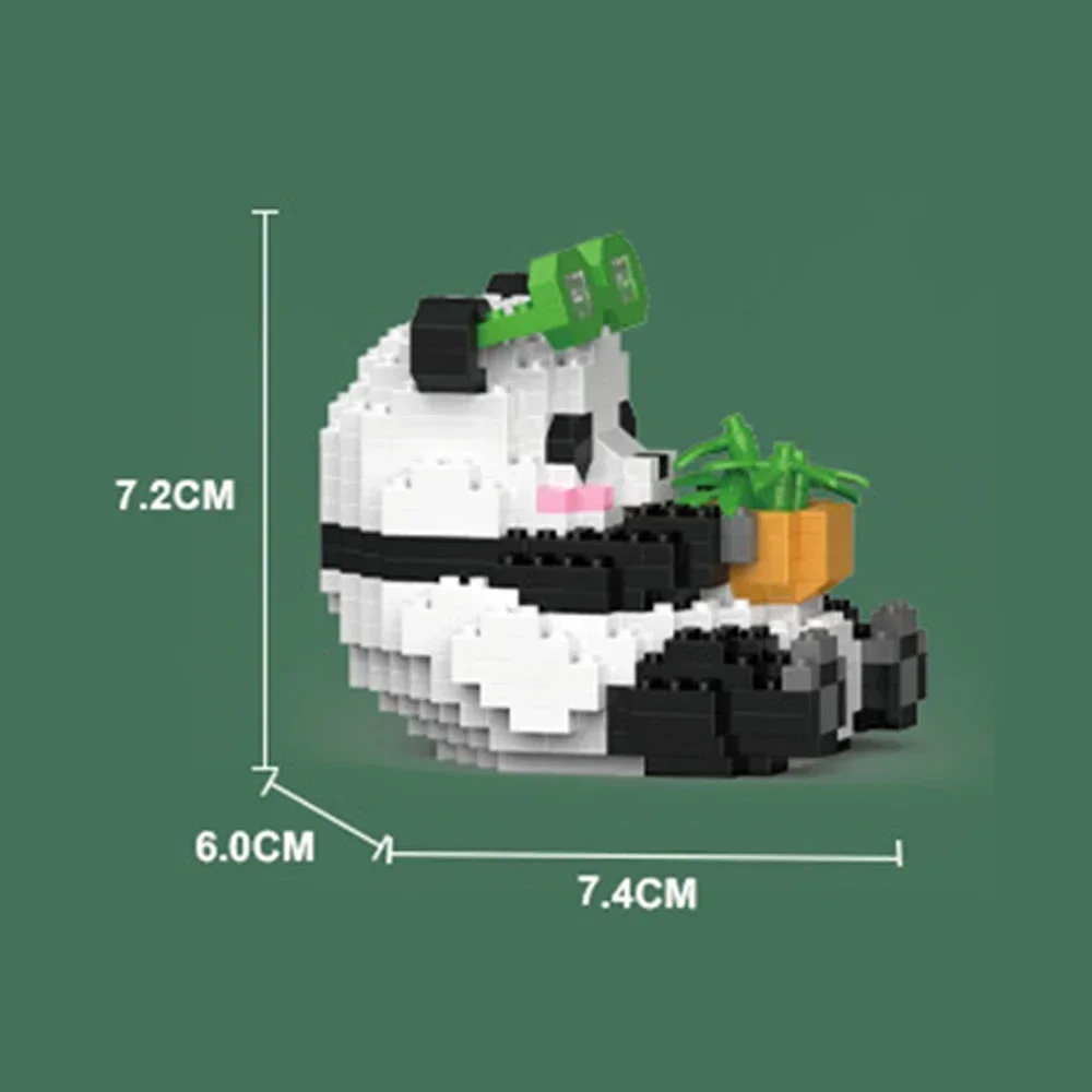 Criativo diy montar animal bonito mini estilo chinês animal panda bloco de construção brinquedos educativos menino para crianças modelo tijolos
