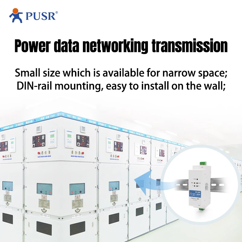 PUSR Din Rail RS485 para Conversor Ethernet Servidor de Dispositivo Serial Modbus RTU para TCP Modbus Gateway USR-DR302