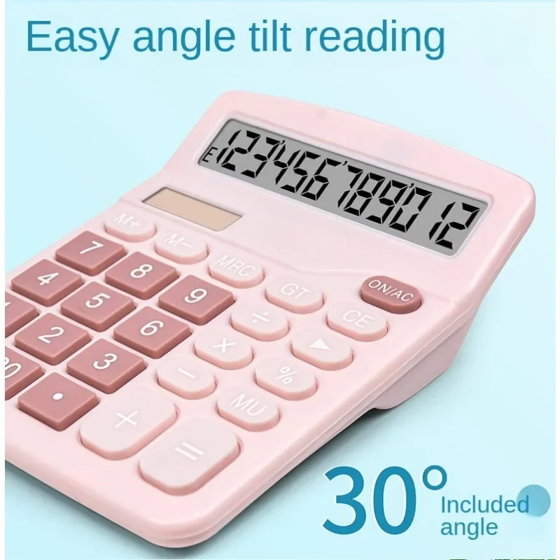 12 digit real solar calculator large screen dual power supply financial accounting desktop computer office supplies calculator