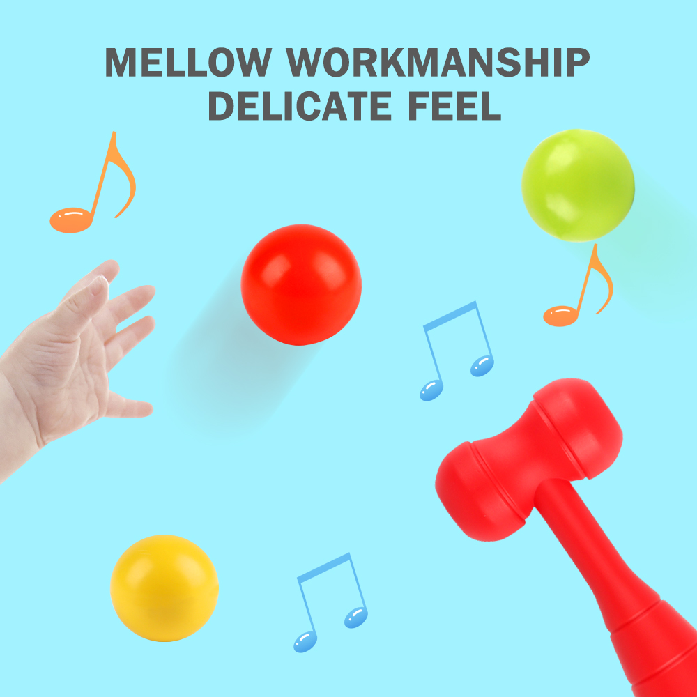 Jouet Marteau Pop-Up Interactif pour Bébés, Outil avec Empilage, IkPreschool, Cadeaux de Jeu pour Garçons et Bol