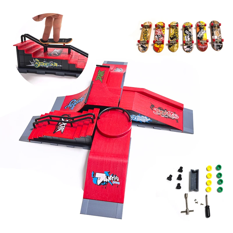Ensemble de patins à doigts, technologie professionnelle, plate-forme de pont, cascadeur, Skateboard à doigts, bricolage, Kits de parc à rampes à assembler, jouets pour enfants