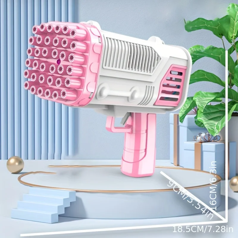 ยอดนิยมปืนฟองไฟฟ้าสําหรับของเล่นเด็ก 32 หลุม Bubble Machine ปืนฟองไฟฟ้าไม่มีแบตเตอรี่ Bubble Water