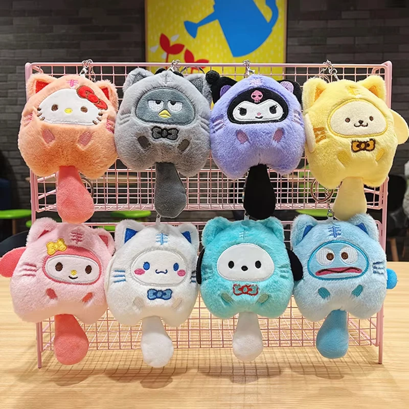 Плюшевая кукла Hello Kitty Kuromi Cinnamoroll, рюкзак, очаровательная мультяшная фигурка, модель, пушистая игрушка, брелок в стиле аниме, подарки на день рождения