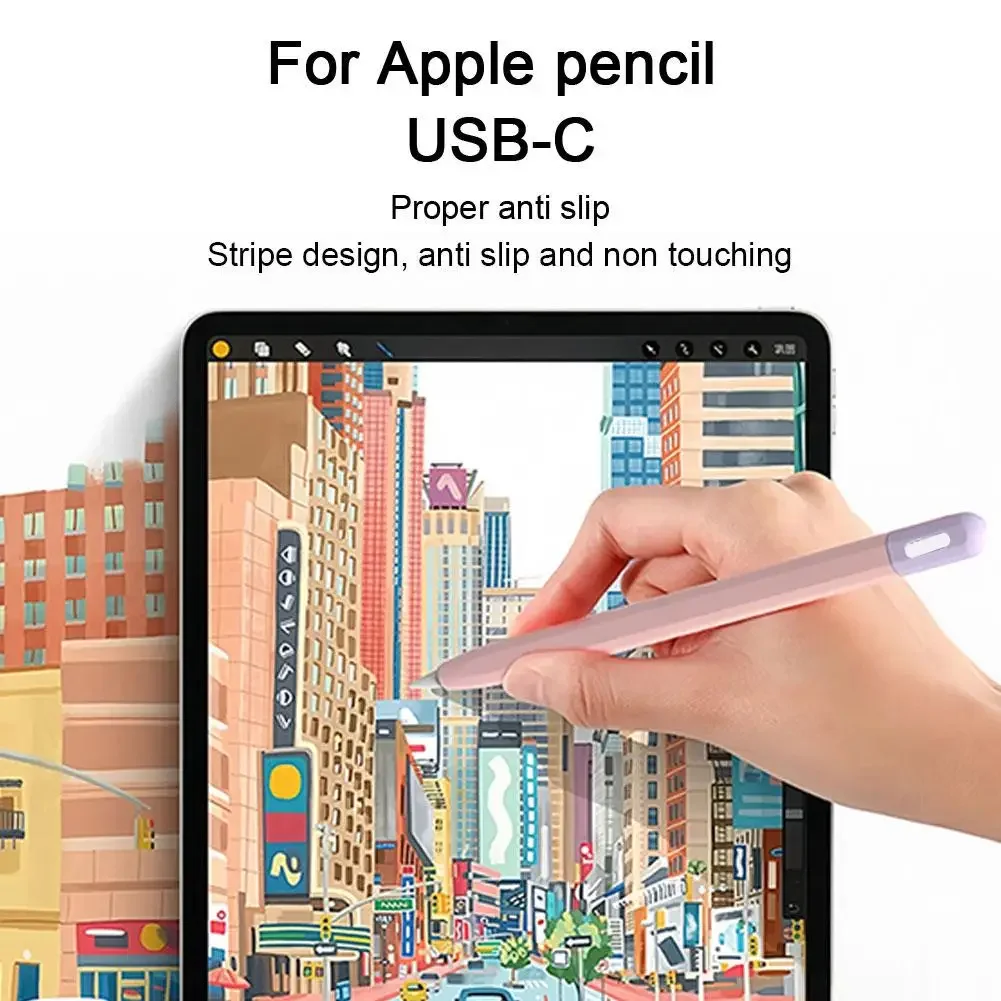 Funda de silicona para Apple Pencil 3 USB-C, funda protectora para iPad, lápiz táctil, soporte de agarre, funda para lápiz óptico portátil