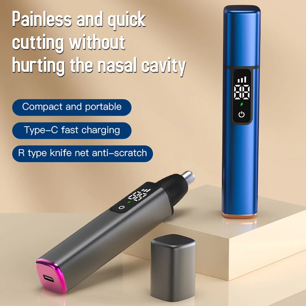NEW Electric Nose Hair Trimmer Touch screen intelligent digital display 10000RPM Type-C fast charging Trimmer For Nose ﻿