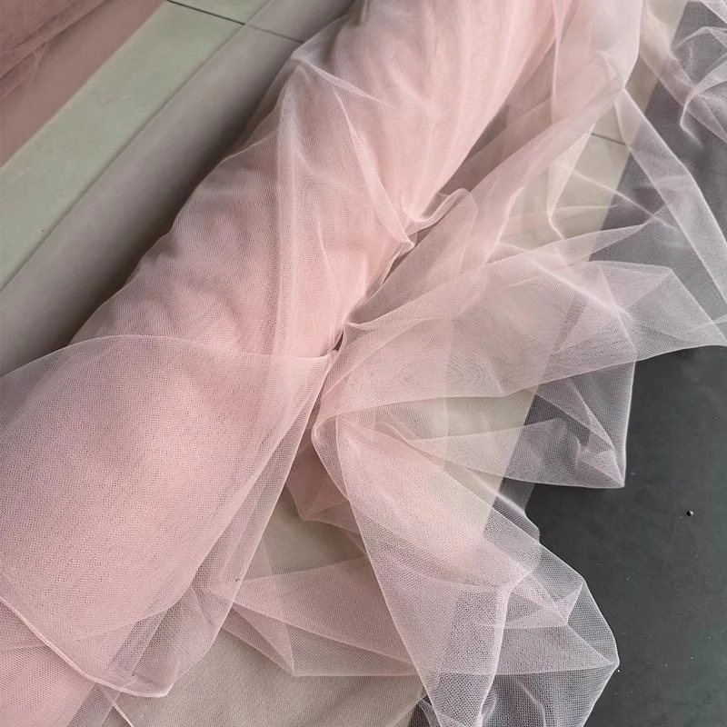 Pink Blush Soft Tulle Fabrics Decoration Curtain Clothing  Sewing Mesh Gauze Layout Chair Back Yarn Encryption DIY Material
