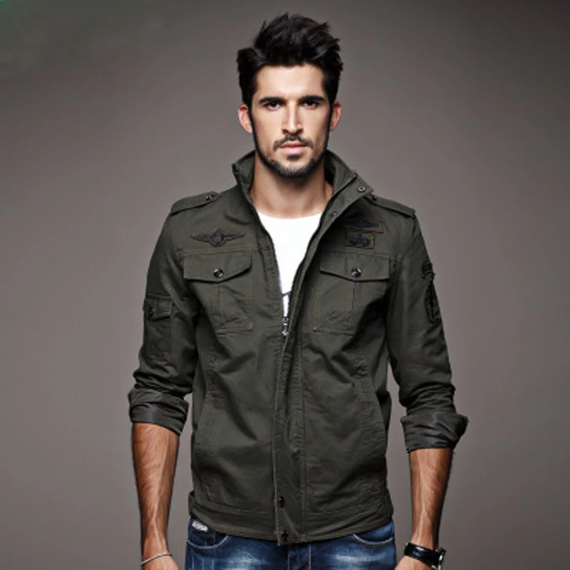 New 2023 Casual Army Military Jacket Men Plus Size M-6XL Jaqueta masculina Air force one Spring & Autumn Cargo Mens Jackets Coat
