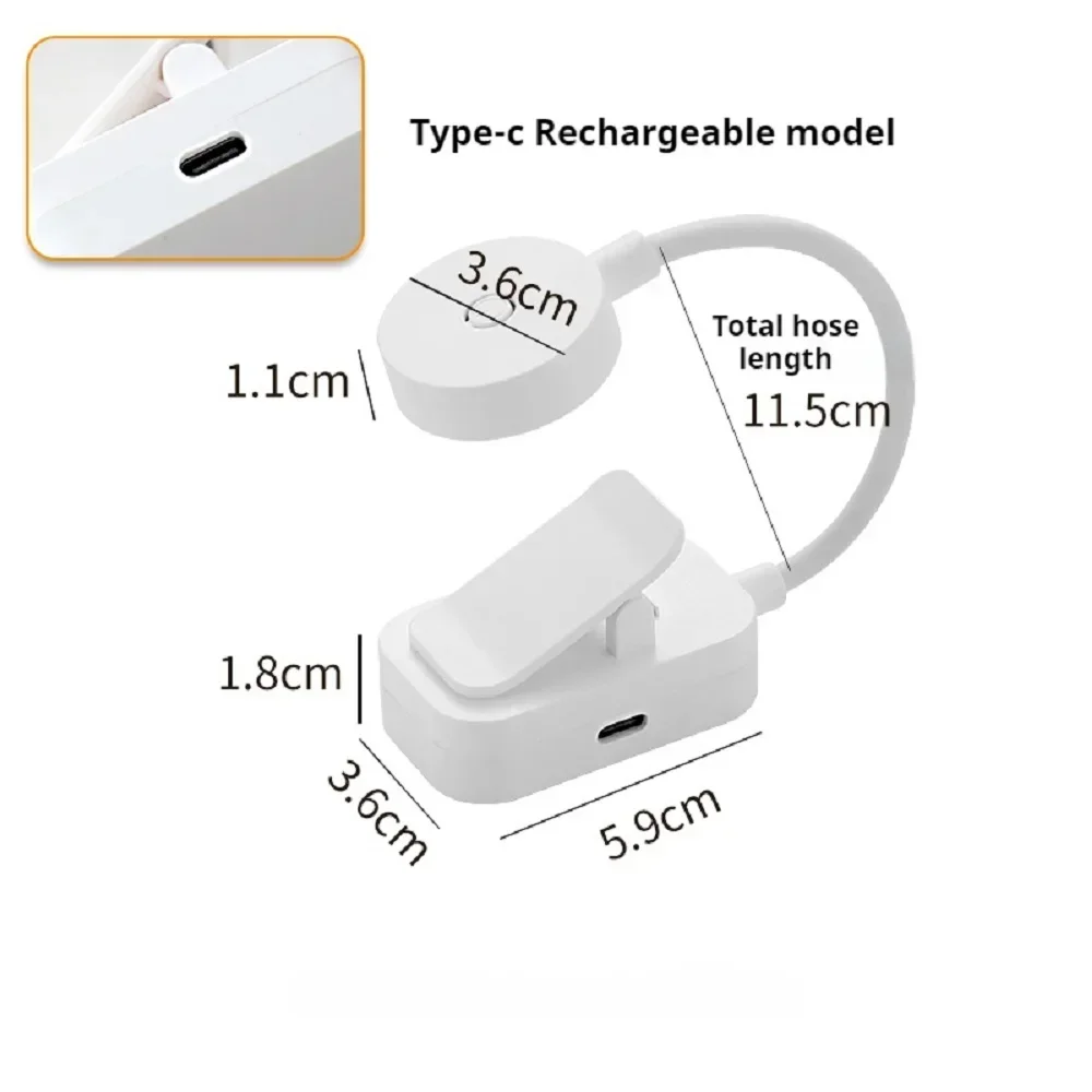 Mini-Clip-Buchlampe, LED-Tischlampe, Augenschutz, 3 Farben, batteriebetrieben, USB-Nachtlicht, tragbar, Nachttisch, Leselampe für Studenten