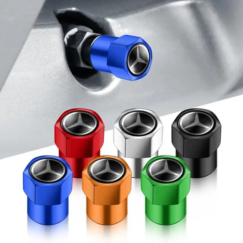 4 pçs válvulas de pneu da roda do carro haste do pneu tampas de ar capa para mercedes benz amg w176 w202 w204 w205 w210 w211 w212 cla clk cls gla glc
