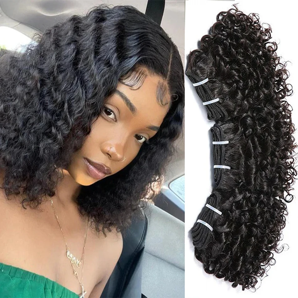 Pacotes de cabelo encaracolado brasileiro 100% tecer cabelo humano 1/3/6 peças tissage humain cabelo natural remy kinky encaracolado extensões de cabelo