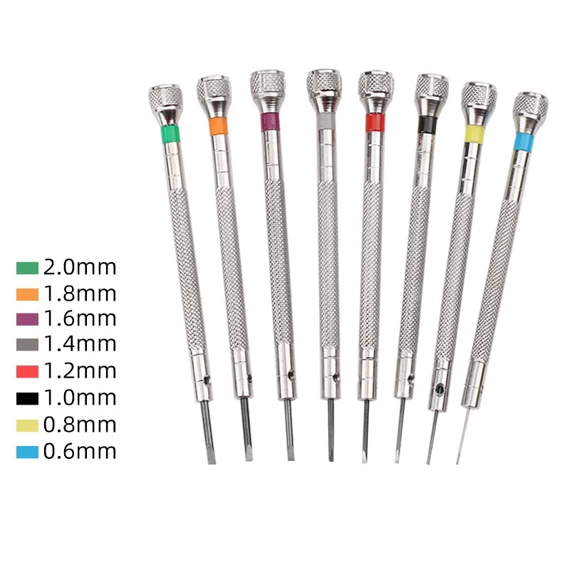 Thép Carbon Cao Cấp 0.6Mm-2.0Mm Thợ Đồng Hồ Chính Xác Tua Vít Sửa Đồng Hồ Kính Phẳng Lưỡi Dao Nhỏ Phụ Kiện Sửa Chữa Screwer Dụng Cụ