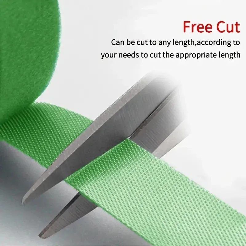 สายรัดต้นไม้ไนลอน 5 เมตร แบบใช้ซ้ำได้ พร้อมห่วงเกี่ยวสำหรับต้นไม้ สีเขียว เทปยึดติด ไม้ไผ่ สำหรับพันและรัดต้นไม้ อุปกรณ์เสริมสำหรับสวนและบ้าน
