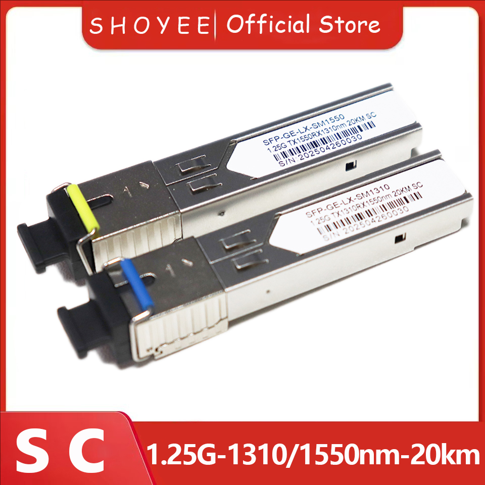 SC Neues SFP-Transceiver-SFP-Modul 1,25 G 1310 nm/1550 nm 20 km Faserschalter Kompatibles Modul mit optischem Schaltermodul