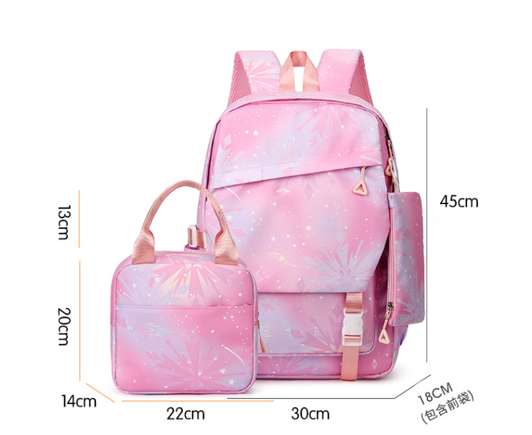 3 개/대 Kuromi 다채로운 배낭 점심 가방 소녀 소년 학생 십대 배낭 여성 캐주얼 학교 가방 세트 선물