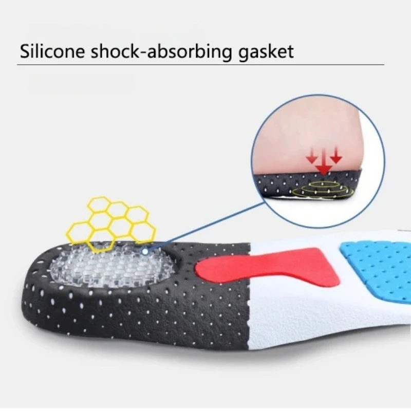 Cuttable Breathable Orthotic Arch Support Shoe Insoles for Men Women Soft Running Cushion Memory Gel Pad with Sweat Absorption