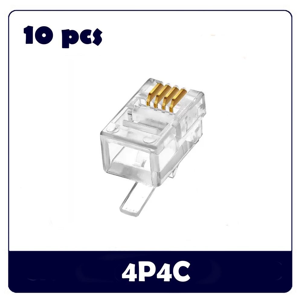 10PCS 6P6C 6P4C 6P2C 4P4C Kristall Kopf Modulare Stecker für RJ25 RJ14 RJ11 Jack Telefon Kabel