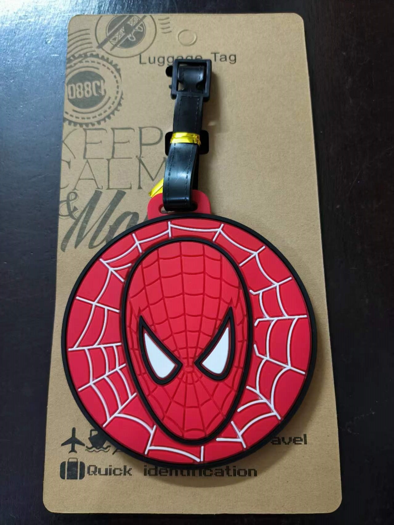 Accesorios de viaje de dibujos animados de Los Vengadores Spiderman, etiqueta de equipaje, maleta, etiqueta de viaje portátil de silicona a la moda, soporte para anuncios de identificación