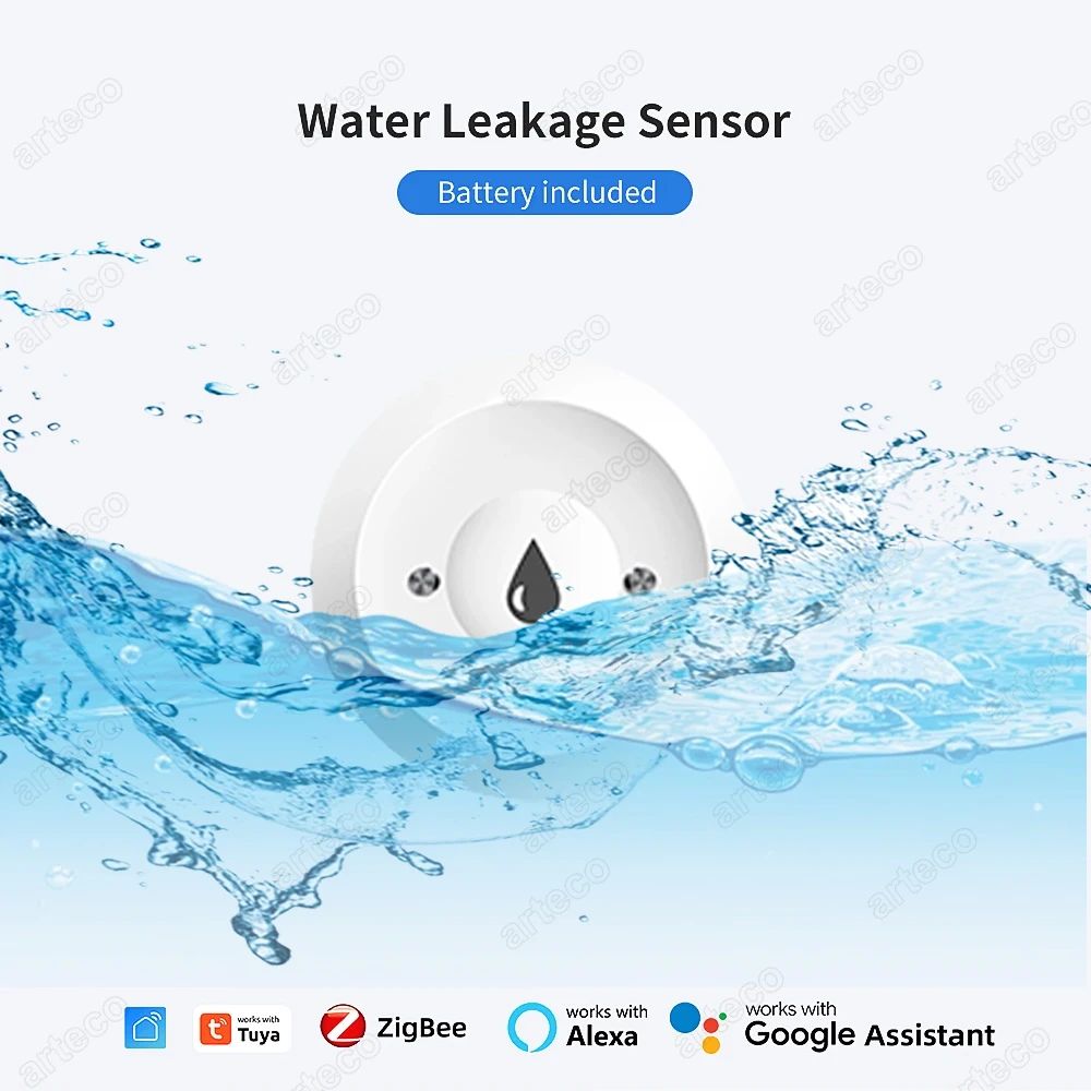 TUYA Zigbee Wasser Leck Detektor Wasser Flut Sensor Smart Leben APP Fern Überwachung Flut Alarm Überlauf Sicherheit Schutz