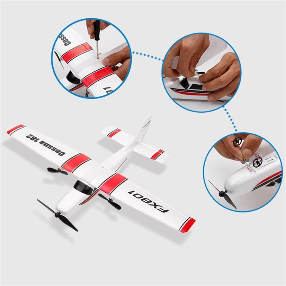 FX801 RC เครื่องบิน EPP โฟม2.4กรัม2CH RTF การควบคุมระยะไกลนกเครื่องบินคงที่นก mainan pesawat terbang ของขวัญสำหรับเด็กเด็ก