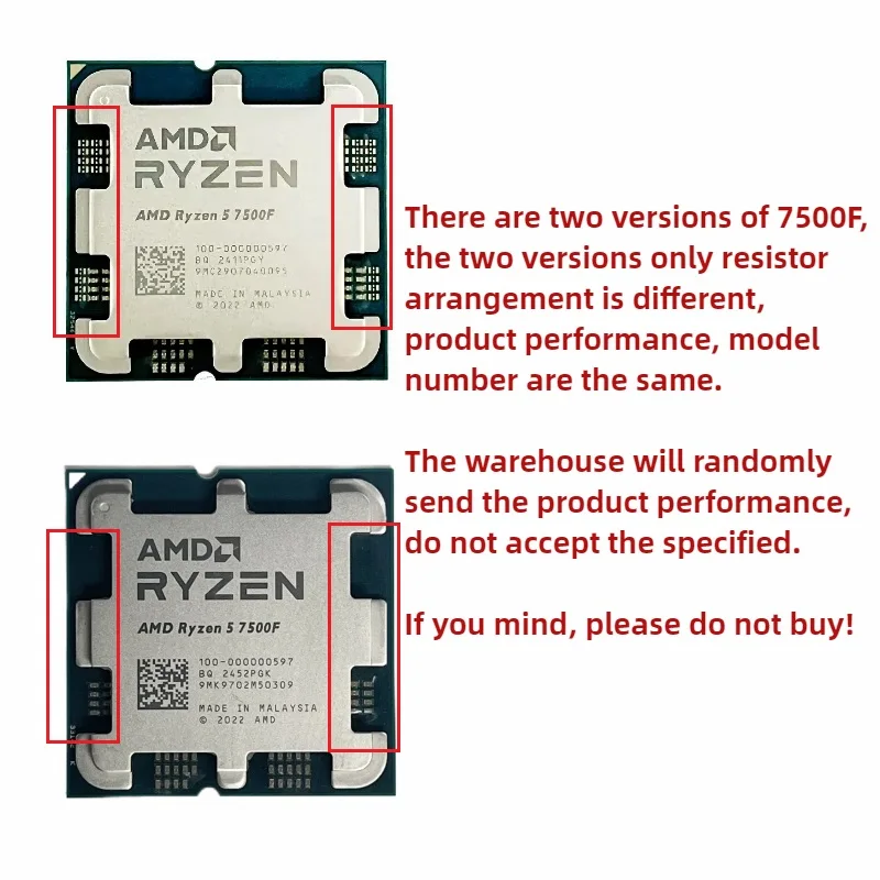 AMD Ryzen 5 R5 7500F 3.7GHz 6-Core 12-Thread CPU LGA AM5 Not brand new