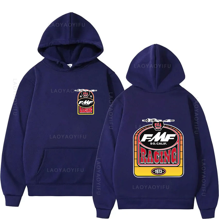 FMF Racing Exhaust Ama Motocross 테마 풀오버 남성용 후드 후드 티셔츠 에센셜 까마귀 스웨터 그래픽 Y2k Hoody