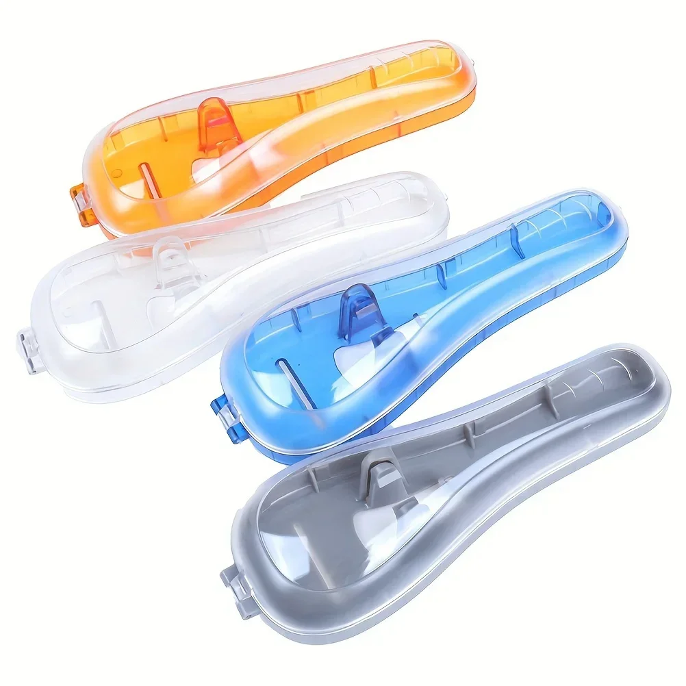 Transparent portable travel men's manual shaving protection plastic box lid container storage shaver protection box storage