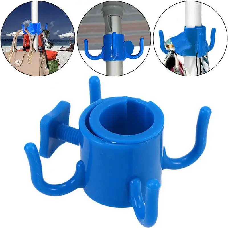 Gancho para sombrilla de playa, colgante para viaje de acampada, cuatro esquinas, gancho para sombrilla de playa, cierre para toallas, bolsas, sombreros, accesorios para tienda, gancho para tienda