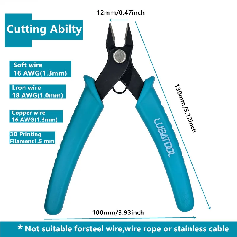 LUBATOOL Micro Wire Cutter Precision Electronics Flush Cutter and Side Cutting Pliers Clean Cut for Model Jewelry Model Kits