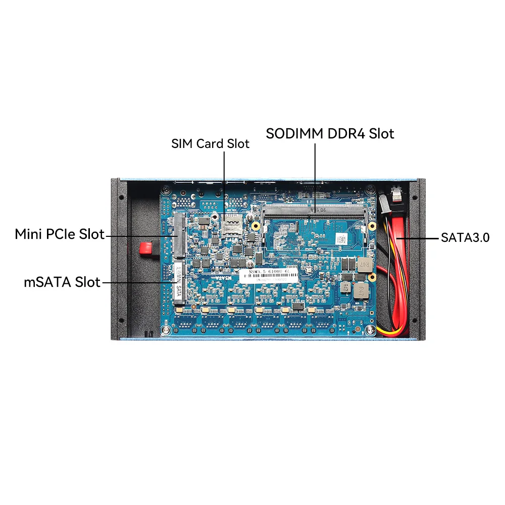 XCY Pfsense Firewall Router Mini PC Intel Core i7-6500U 6x Intel Ethernet i211AT Puertos LAN Compatible con WiFi 4G SIM Win 10/11 Linux