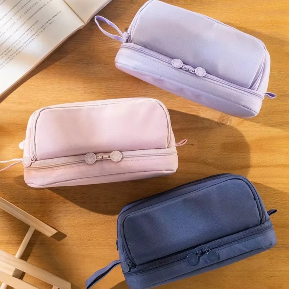3/4 Compartment Pencil Case Multilayers Large Capacity School Student Pencil Cases Transparent Partition Pen Divider Pen Bag