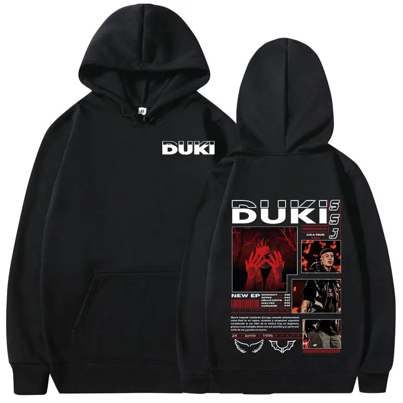 Rapper Duki ADA Tour Merch 후드 티 남성 여성 의류 패션 힙합 오버 사이즈 후드 티셔츠 캐주얼 긴팔 풀오버