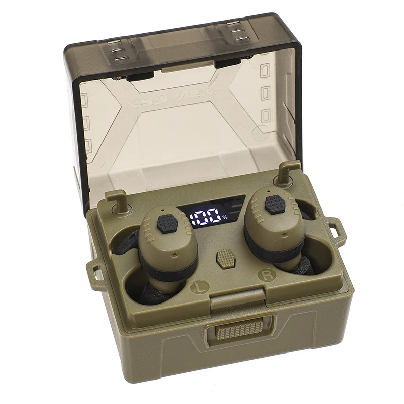 Shooting Earplugs ANC NRR27dB - Tactical Bluetooth Earbuds with Active Noise Cancelling for Hunting Military Ear Protection​