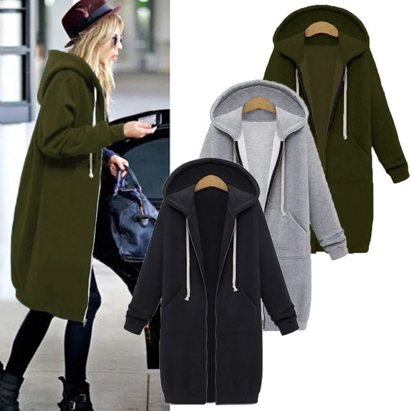 2025, Damen-Herbst-Winter-ThickenHoodies, Parkas, lose Kapuzenjacken, Reißverschlusstasche, Übergröße, Sweatshirt, Sportkleider, Oberbekleidung
