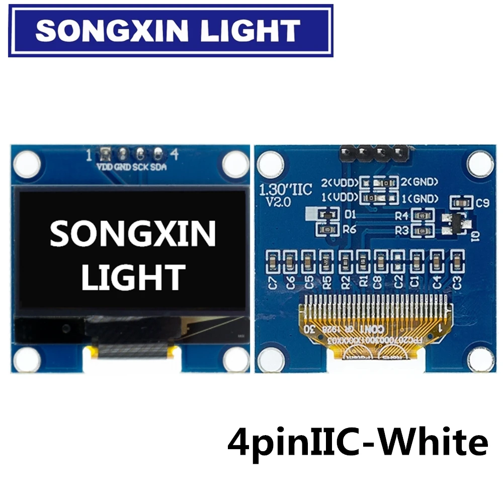 OLED LCD LED 디스플레이 모듈, 1.3 인치, 1.3 인치 디스플레이 모듈, 화이트, 블루, 128X64SPI/IIC I2C 통신 색상, 1.3 인치