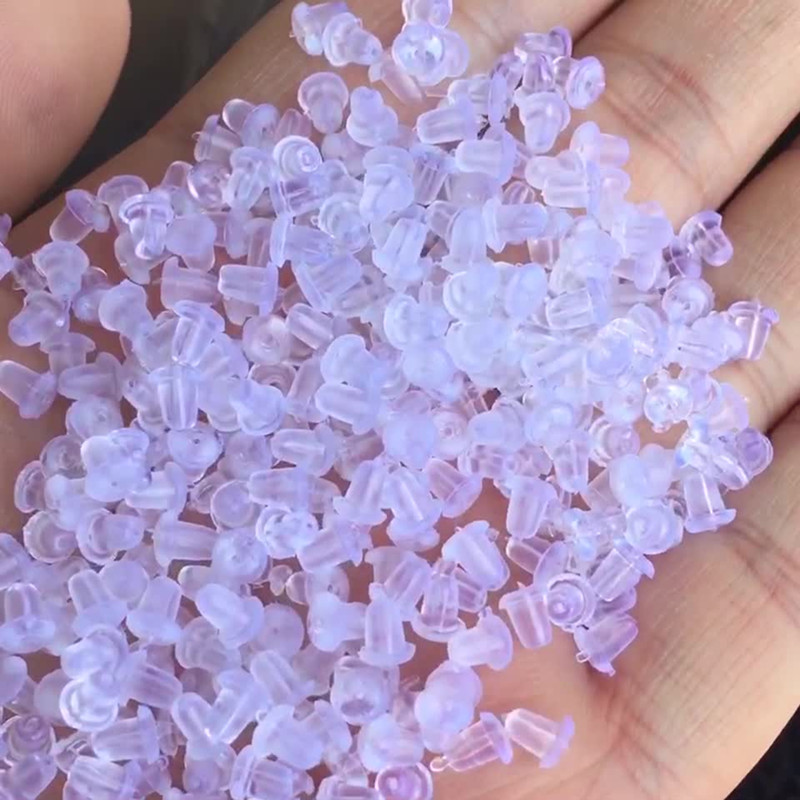 D001 appr. 100 teile/los Ohrringe Schmuck Zubehör Kugel Kunststoff Ohr Einstecken/blockiert, Ohrring zurück, DIY