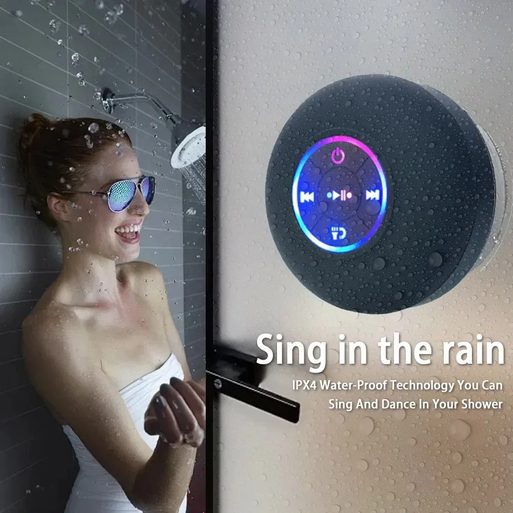 Tragbare Bluetooth Audio Ipx4 wasserdichte LED-Leuchten Badezimmer im Freien großer Saugnapf kann adsorbiert werden Wandlautsprecher