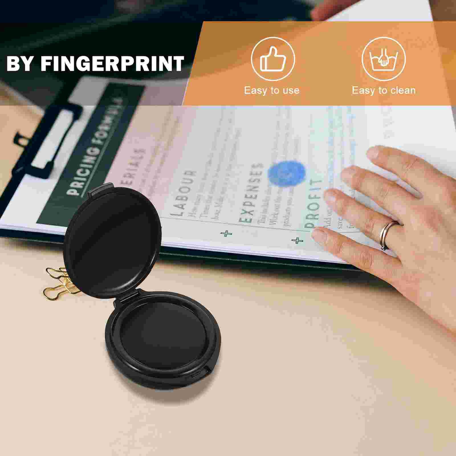 Finger Ink Pad Portable Fingerprint Stamp Tool Sponge Inkpads Office for Stamps