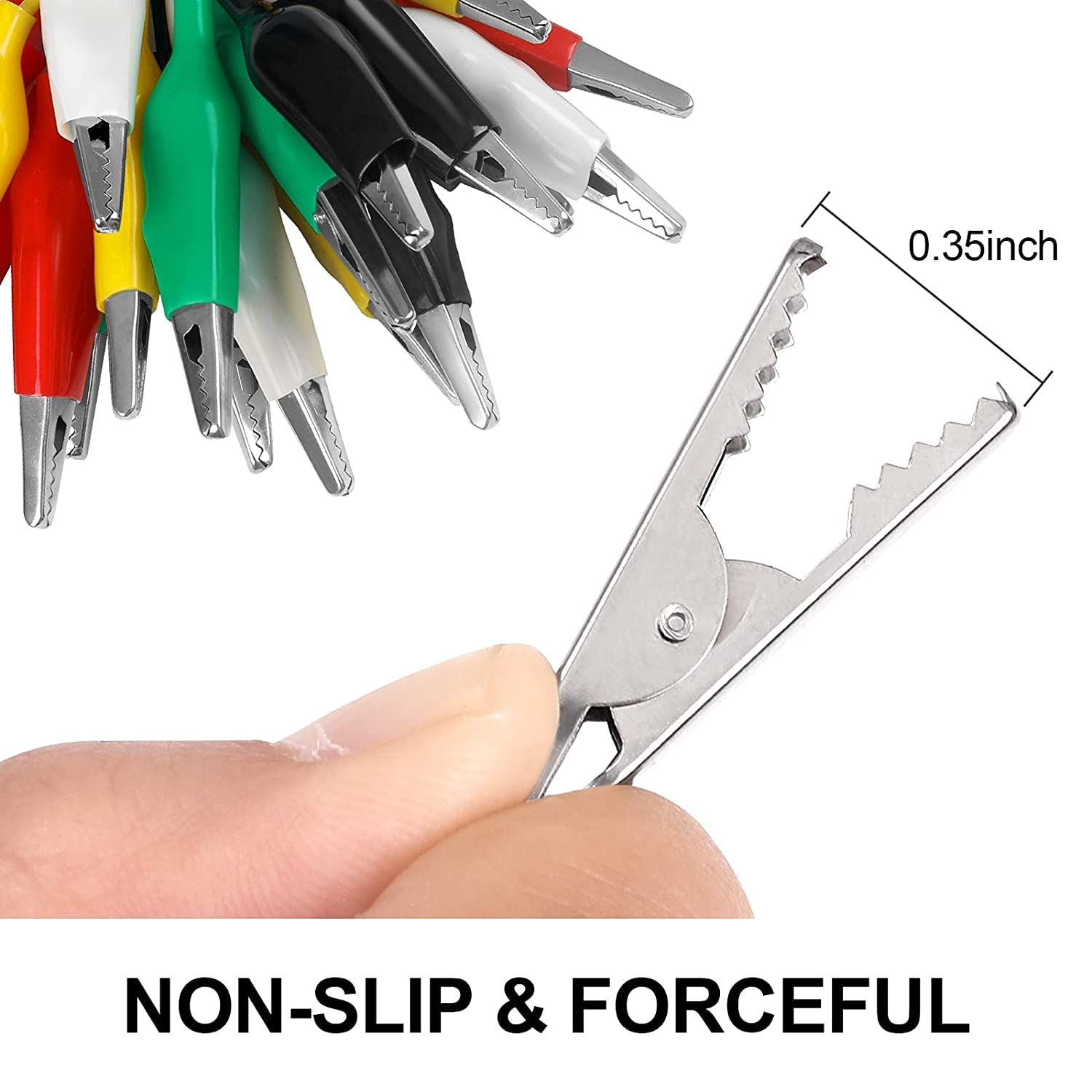 10 Uds. Clip de cocodrilo de 50cm, Clips de cocodrilo de doble punta, Clip de Cable de prueba para pruebas eléctricas, conexión de circuito