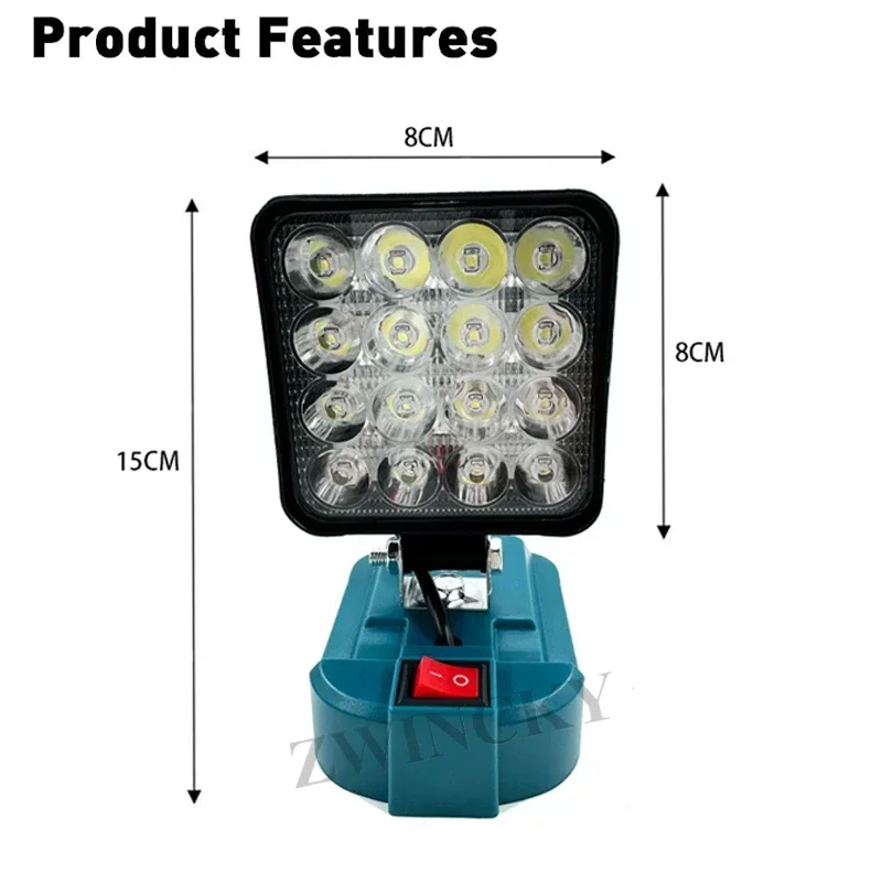 3 inch Cordless LED Work Light for Makita 14.4V-18V Li-ion Battery Handheld Emergency Tool Light Camping Flashlight Spotlights