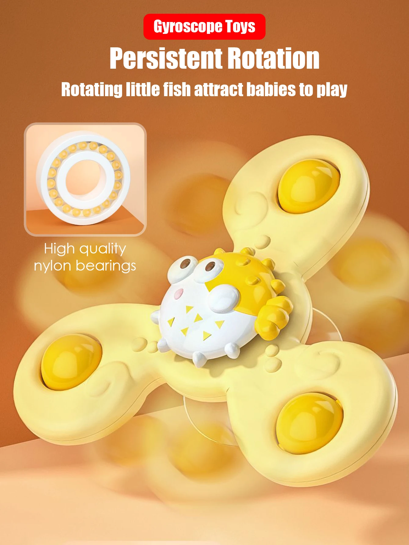3 teile/satz Baby Bad Spielzeug lustige Bad Sauger Spinner Saugnapf Cartoon Rasseln zappeln Lernspiel zeug für Kinder Jungen Geschenk