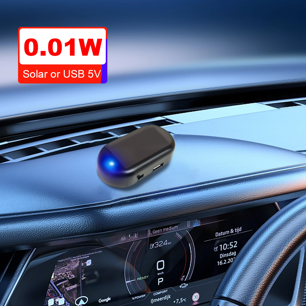 Solar Powered Car Fake Security Light Super Bright LED Fake Security Light Flashing Imitation Lamp Wireless Strobe Signal Alarm