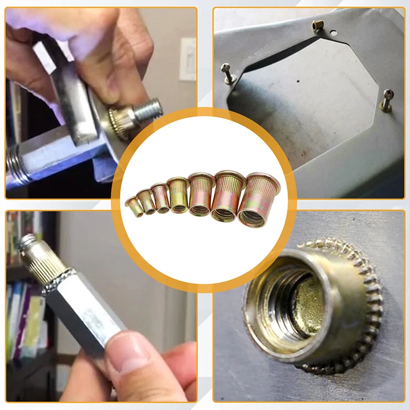 200/50 Chiếc Đồng Hồ Nam Thép Không Gỉ Đầu Phẳng Đinh Tán Hạt Bộ M3 M4 M5 M6 Ren Lắp Reveting nhiều Kích Thước Đinh Tán Các Loại Hạt